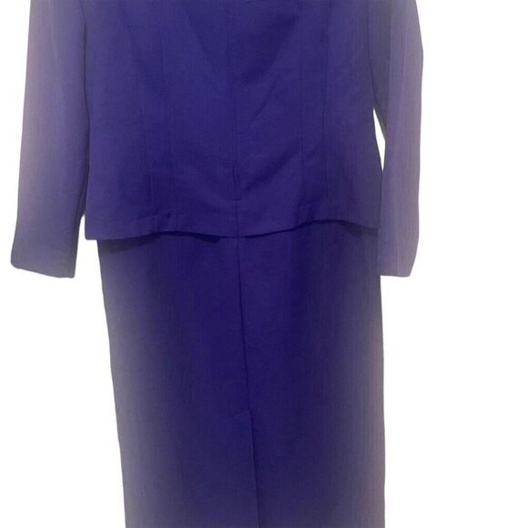 Vintage Karin Stevens Petites Purple Skirt Suit Set Women's Size 8P Elegant - Picture 6 of 11